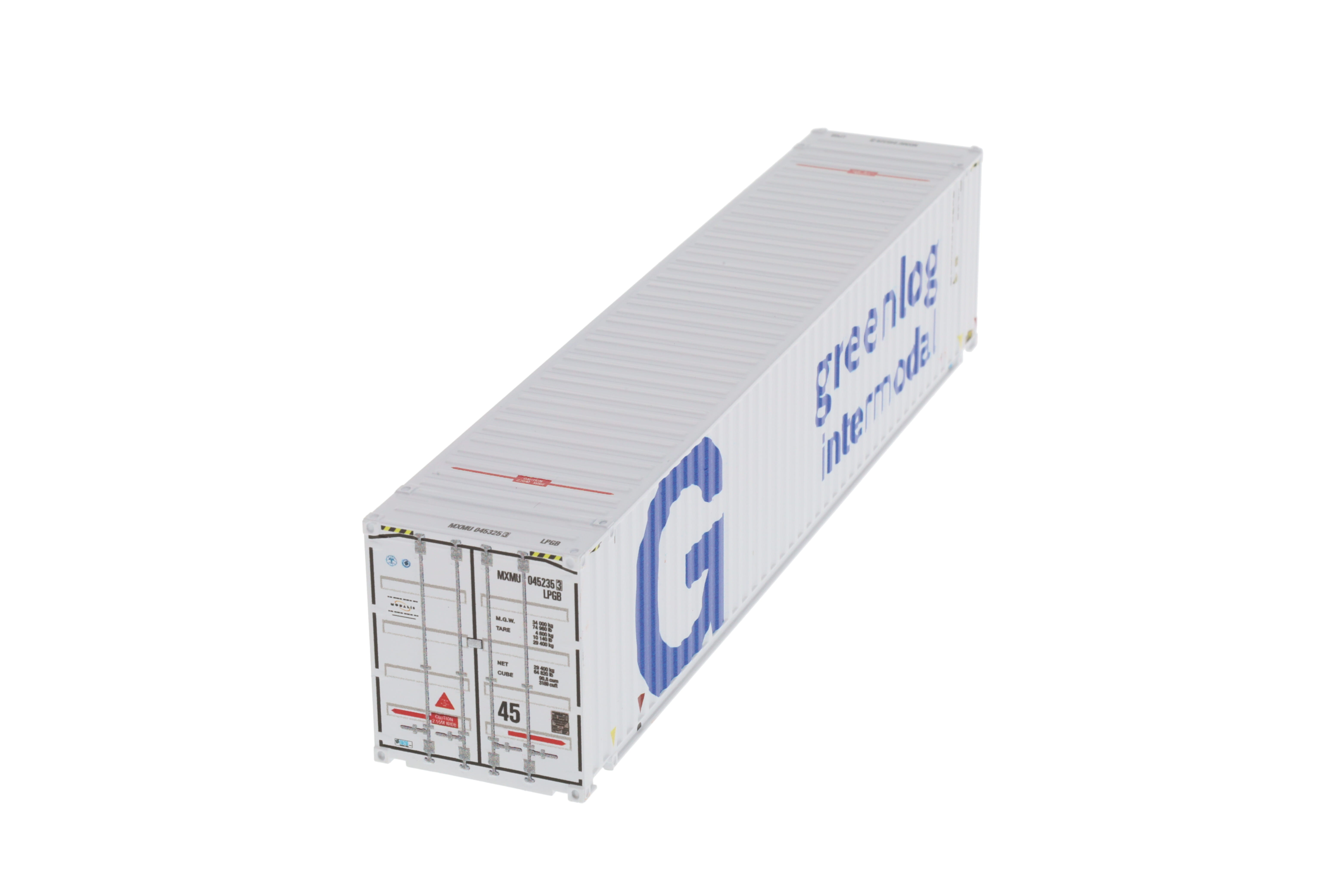 1:87 45´ Container GREENLOG INTERMODAL, WB-A HC (Euro), weiß, Modalis, MXMU 045235