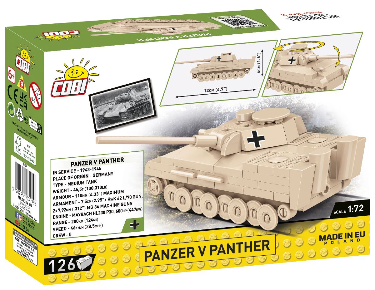 1:72 WWII Panther Panzer V 