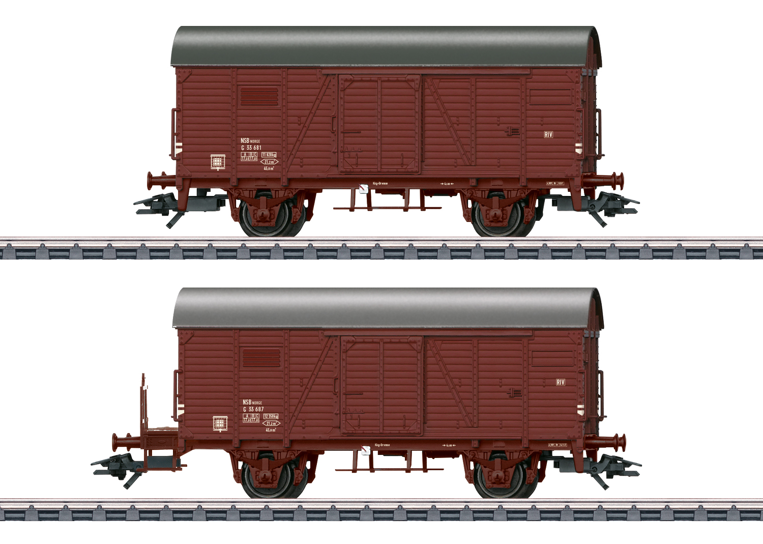NSB gedeckte Güterwagenset 2tlg. Ep.III